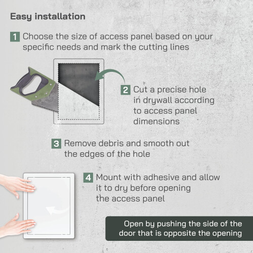Vent Systems 10 x 13 Inch / 250 x 330 mm Access Panel - Easy Access Doors - ABS Plastic - Access Panel for Drywall, Wall and Ceiling Electrical and P 2