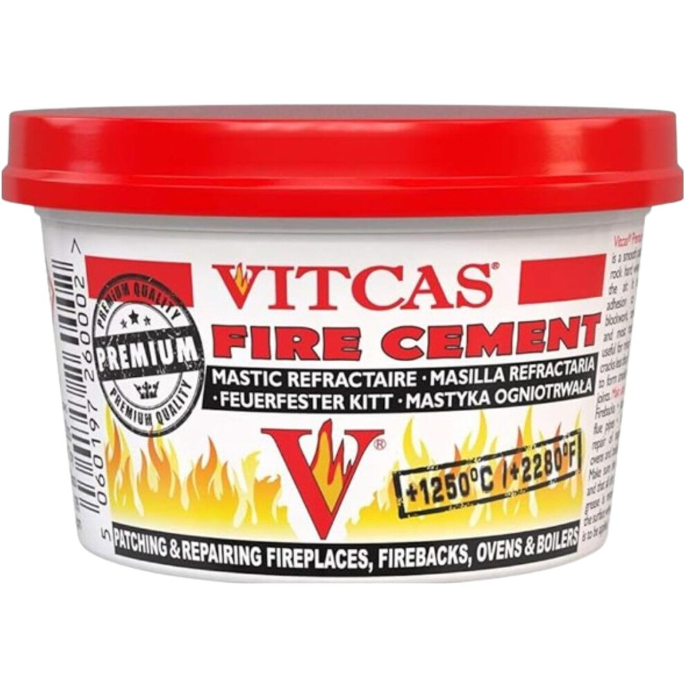 Vitcas Fire Cement - 500G High-Temperature Resistant Adhesive For Secure Sealing And Repair Of Fireplaces, Stoves, Boilers, And Chimneys, Ideal For W 56297188