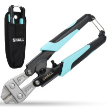 SHALL Mini Bolt Cutter, 210mm/8-inch Heavy Duty Wire Cutter, Two-Color Ergonomic Handle, Security Lock, More Efficient Leverage & Adjustable Opening