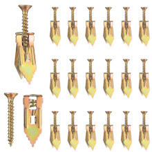 LJAPPLIED 100Pcs Plasterboard Fixings & Wall Plugs, Cavity Fixing Anchors and Screws, Hollow Expansion Anchors With Self Drilling Screws for Gypsum B