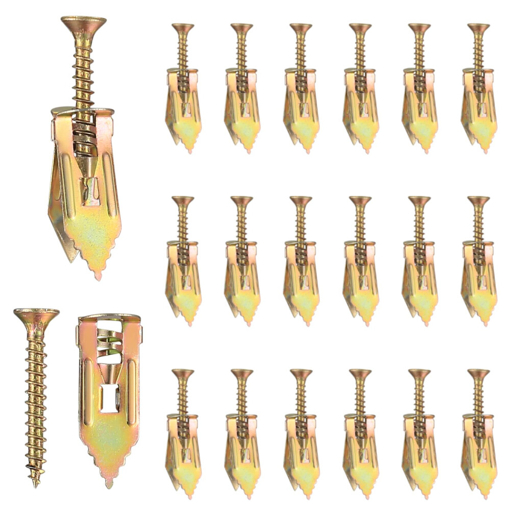 Ljapplied 100Pcs Plasterboard Fixings & Wall Plugs, Cavity Fixing Anchors And Screws, Hollow Expansion Anchors With Self Drilling Screws For Gypsum B 5006382855110