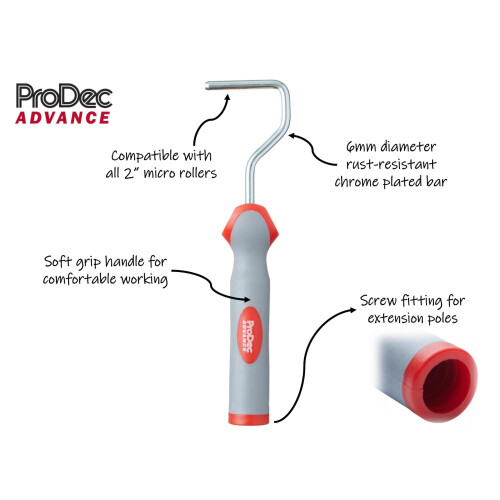 ProDec Advance Soft Grip 2 inch Micro Paint Roller Frame Compatible with ProDec 2" Micro Paint Rollers 1