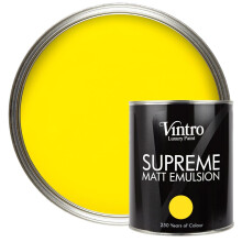 Vintro | Luxury Matt Emulsion | Smooth Chalky Finish | Multi Surface Paint | for Walls, Ceilings, Wood and Metal | 1L (Bright Yellow - Osborne Yellow