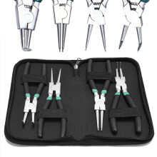 7" inch Circlip Pliers Set 4pcs Heavy Duty Internal/External Snap Ring C Clip Pliers Kit for Ring Remover Retaining and Remove Hoses