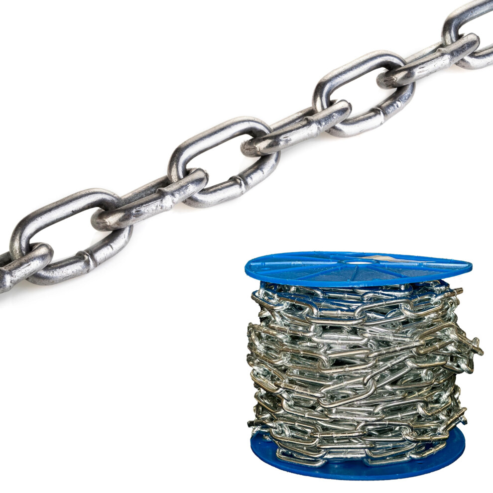 3 Metres (5Mm) Galvanised Steel Chain Heavy Duty Durable Security Padlock Chain Metre Cut Length 160Kg Rated Load D1 10835913