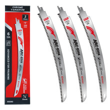 EZARC Japanese Teeth Reciprocating Saw Blades 300 mm, Arc Edge Wood Pruning Saw Blades 6TPI for Tree Trimming, Wood Cutting, 3 Pieces