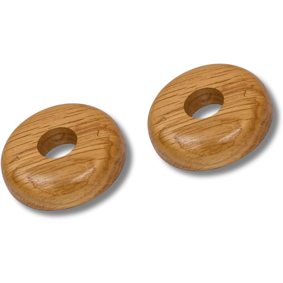 Oak Wooden Radiator Pipe Collars For 15Mm Pipes Pack Of 2 Easy Split Collar Wood Hide Radiator Pipes Base (2 Collars) 83557019