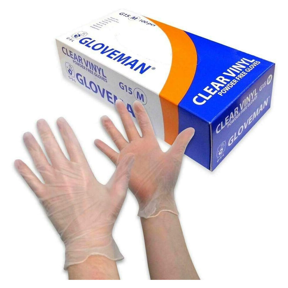 Primeone Gloveman Clear Vinyl Gloves Â Disposable, Latex-Free, Powder-Free (1000, Large) 5000796540891