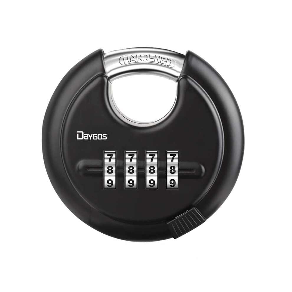 Daygos Heavy Duty Padlocks With Code, Outdoor Disc Combination Padlock With 9.5Mm Hardened Steel Shackle, Weatherproof Combination Lock For Shed, Gar 75084684