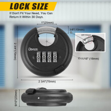 DAYGOS Heavy Duty Padlocks with Code Outdoor Disc Combination Padlock
