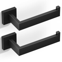 HITSLAM Matte Black Toilet Roll Holder Wall Mounted SUS 304 Stainless Steel Toilet Paper Holder for Bathroom Rustproof Waterproof Rotateproof Toilet