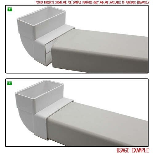 Kair 90 Degree Vertical Elbow Bend 110mm x 54mm - 4 x 2 inch Rectangular Plastic 2