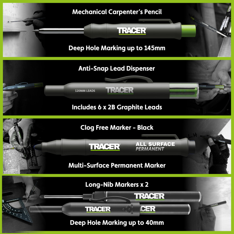 Photos - Other Hand Tools Tracer Pencil 5 Piece Construction Marker Kit with Storage Case Carpe 