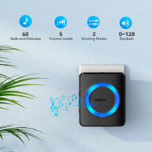 TECKNET Wireless Doorbell with 2 Push Buttons  4 Receivers 400M1300ft