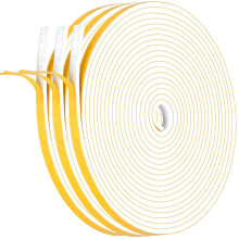 Weather Stripping Sealing Tape for Doors Windows, Self-Adhesive Draught Excluder Foam Tape, 6 mm (W) x 3 mm (D) / 18 m (L) Rubber Insulation Seal Tap