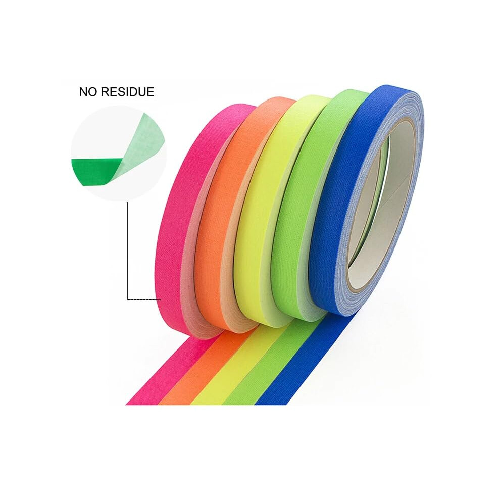 Aisey Neon Gaffer Cloth Tape Fluorescent Colors Pro Gaff Tape Duct Tap 5000427351841
