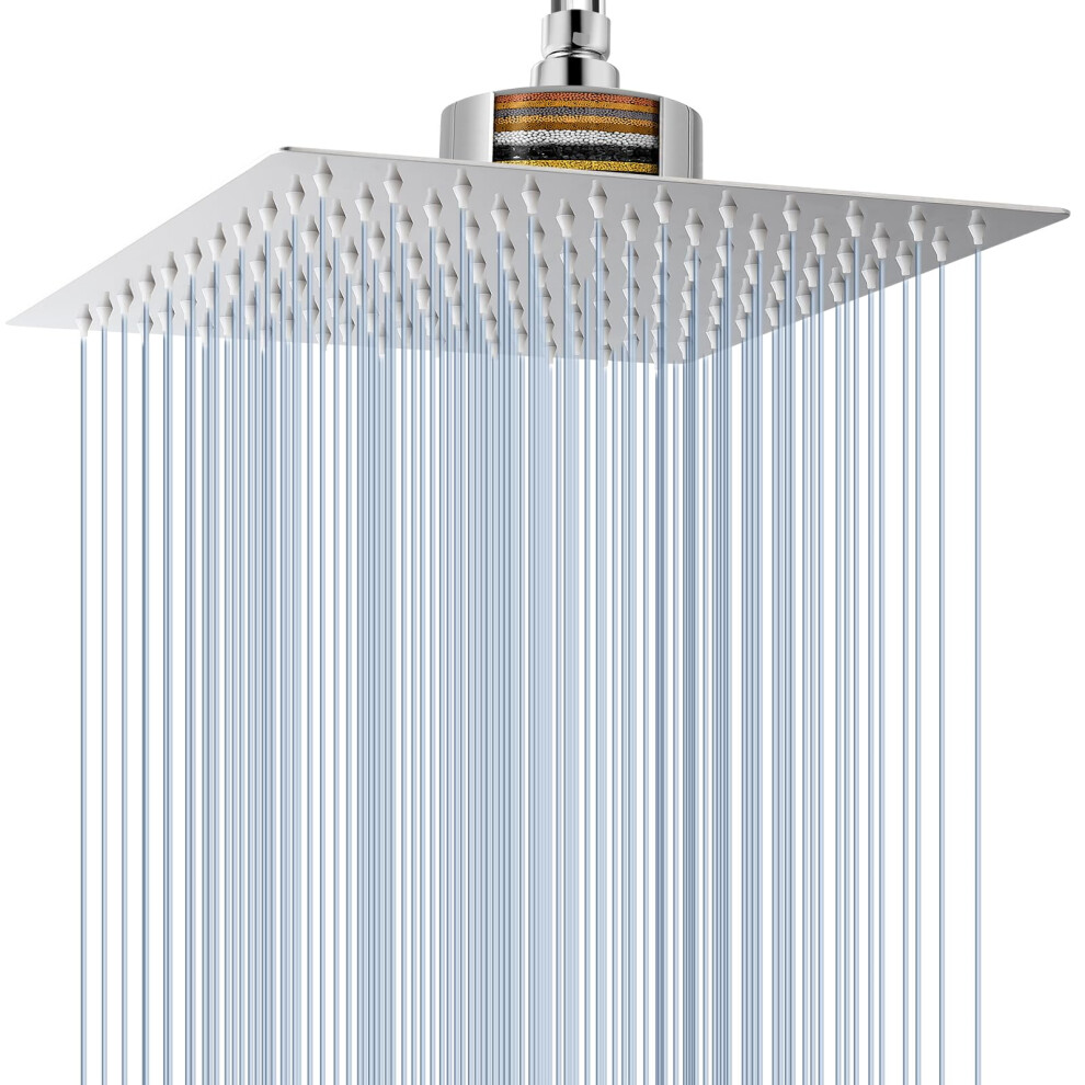 Voolan Rain Shower Head With Filter, High Flow Large Rainfall Shower Heads Made Of Stainless Steel, Waterfall Filtered Showerhead For Hard Water (10" 47408906