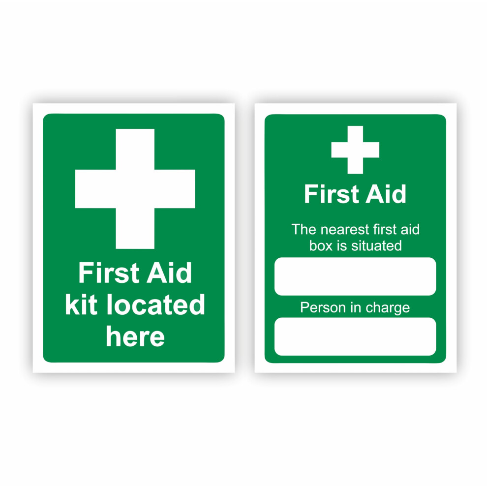 Conjured First Aid Kit Signs (Portrait) (2 Pack) / Vinyl Decal Stickers With Strong But Removeable Adhesive