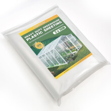 PROMORE 2 x 10M Clear Polythene Sheeting, UV-Resistant 150Mu/600G Extra Thick Plastic Polytunnel Cover Sheets Waterproof Garden Grow Horticultural Me