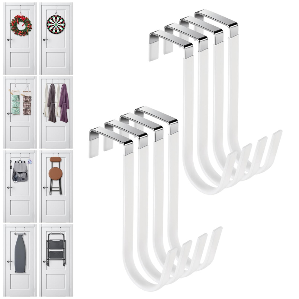 Damita Over The Door Hooks 8 Packs, Over The Door Towel Hanger For Coat, Overdoor Hangers Back Of Door Hook, Sturdy Stainless Steel Hooks With Anti-S 5007907781334
