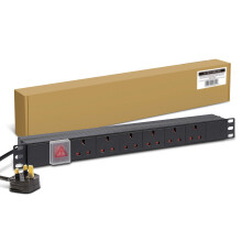 Dynamode 6 Way Horizontal 13a Switched Power Distribution Unit (PDU) Multi Plug Power Strip Electric Charging Station. Made Of Aluminum Alloy With Pl