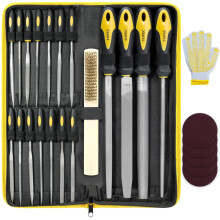 Topec 26 Pcs Metal File Set, Wood Files Tools for Steel, Rasp & Needle Files Set, Metal File in Flat, Half, Round & Triangle with Zipper Bag, Ideal H