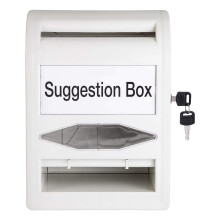 Amazon Basics ABS Ballot Box With Lock and Key, Non-clear
