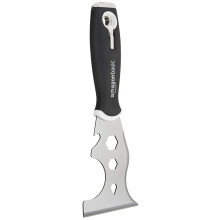 Amazon Basics 14-in-1 Versatile Soft Grip Painters Tool with Straight Scraper, Curved Scraper, Hammer End, Nail Puller, 2 Philips Screwdriver Bit and