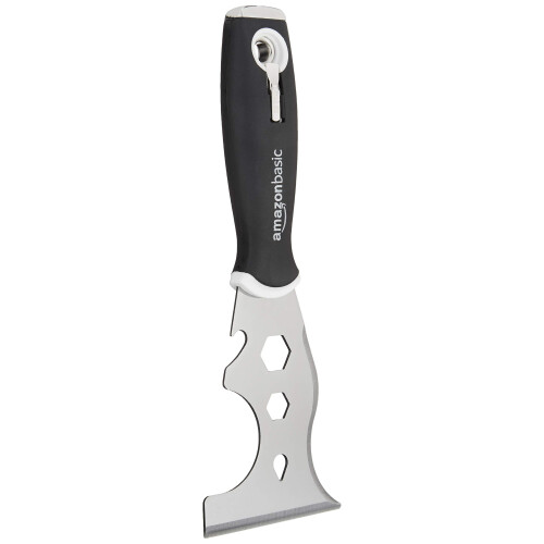 Amazon Amazon Basics 14-in-1 Versatile Soft Grip Painters Tool with Straight Scraper, Curved Scraper, Hammer End, Nail Puller, 2 Philips Screwdriver Bit and
