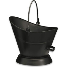 Heavy Duty Metal Fireside Waterloo Bucket Fireplace Hod Scuttle Coal Fuel Ash Wood Log Storage Option with Shovel and Poker (Black Waterloo Bucket)