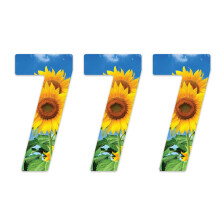 Pack of 3 Sunflower Wheelie Bin Numbers - 7 ideal for Home, Office, Classroom Decoration, Out Door Wheelie Bins, Dustbin V1097 Packwith