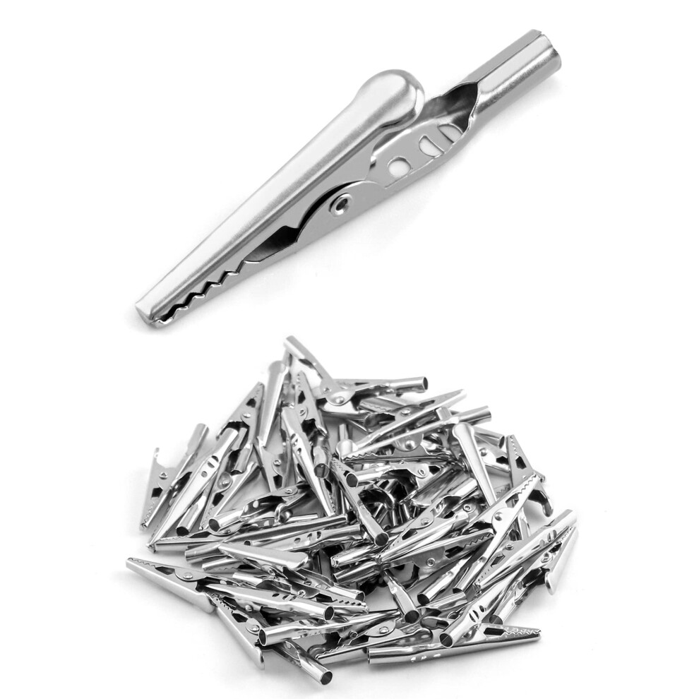 Qwork 50Pcs Alligator Clips, Electrical Test Cable Crocodile Clips Metal Croc Clips For Laboratory Electric Testing Work, 2" / 50Mm 5009537892145