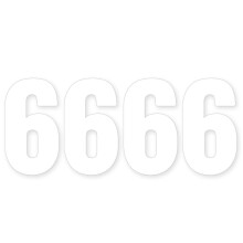 Pack of 4 Plain White Bin Number Stickers Number - 6 Waterproof (17 cm) Labels for Wheelie Bins & Garbage Bins Packwith