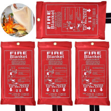 Emergency Fire Blankets for Home, Fiberglass Fire Resistant 1m x 1m Blanket Soft Case, Kitchen Fire Blanket, Fire Safety Blanket Quick Unfolding With