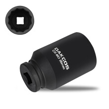 DAKCOS 36mm Socket 1/2" Drive 12 Ponit Impact Wrench Deep Socket Drive Shaft Tool Power, CR-MO