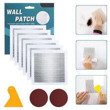 medaheky 4'' By 4'' Drywall Hole Repair Patch 6PCS Wall Repair Patches Self Adhesive Plasterboard Patch Aluminum Drywall Repair Kit for Repairing Hol