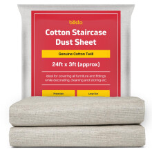 Pack of 2 Dust Sheets for Decorating - 24ft x 3ft Size Drop Cloth Dust Sheets for Painting, Reusable Cotton Twill Dust Sheet for Paint Shield, Furnit
