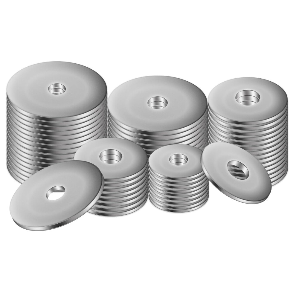 M8 Washers For Screws, 50 Pcs Penny Washers, 304 Stainless Steel Large Metal Washersflat Repair Washer For Bolts, Plain Round Lock Washer Spacers For 63984163