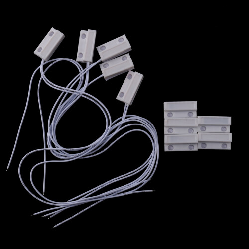 5 Pcs Mc-38 Wired Door Window Sensor Magnetic  For Home Alarm System,When Sensor Together,Normally Closed Nc 1