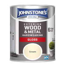Johnstone's Exterior Wood and Metal Hardwearing Gloss, Cream, 750ml