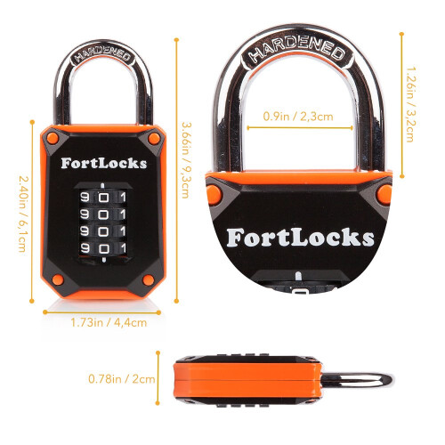 2-Pack Combination Padlocks | 4-Digit Padlocks with Code | Gym Padlock | Locker Padlock | Weatherproof Lock | for Indoor and Outdoor Use | Cut-Proof, 1