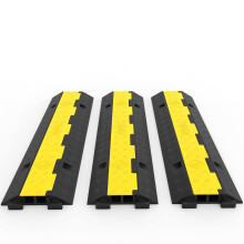 VEVOR Cable Protector 3 Packs 2 Channels 101 x 25 x 5 cm Cable Cover for Cables Commercial TPR with Modular Design for Car Parks, Warehouses (Black)