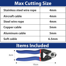 WORKPRO Wire Rope Cutter 190 mm Wire Rope Scissors CrV Steel Wire Cutt