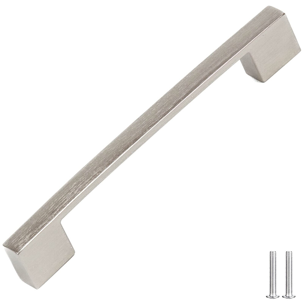 Decoranddecor Dimora D-Shape Cupboard Handles | Rectangular Kitchen Handles For Cupboards | Cabinet Pulls - 96Mm Or 128Mm, Satin Nickel 84272430