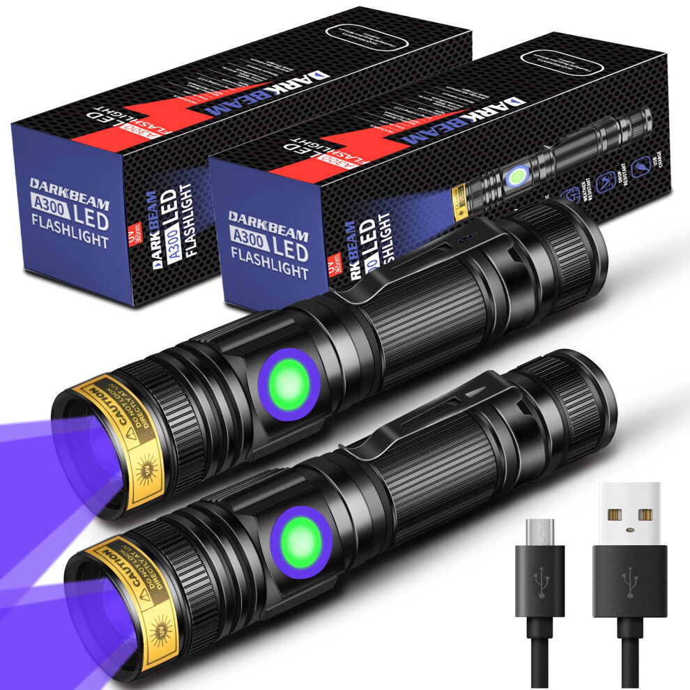 Darkbeam Uv Light Torch Ultraviolet Flashlight Rechargeable 365Nm, Wood Lamp Black Light Blacklight Portable Mini Handheld Led Pet Urine Ringworm Det 4606666531672