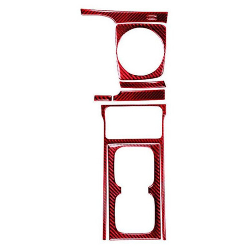 8Pcs for   06-11 Red Carbon Fiber Automatic Gear Shift Cover Trim Set