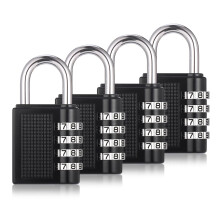 4 Pcs Combination Padlock, Heavy Duty Metal Padlock for Gym Locker, Padlocks with Code, Gym Padlock, Locker Padlocks