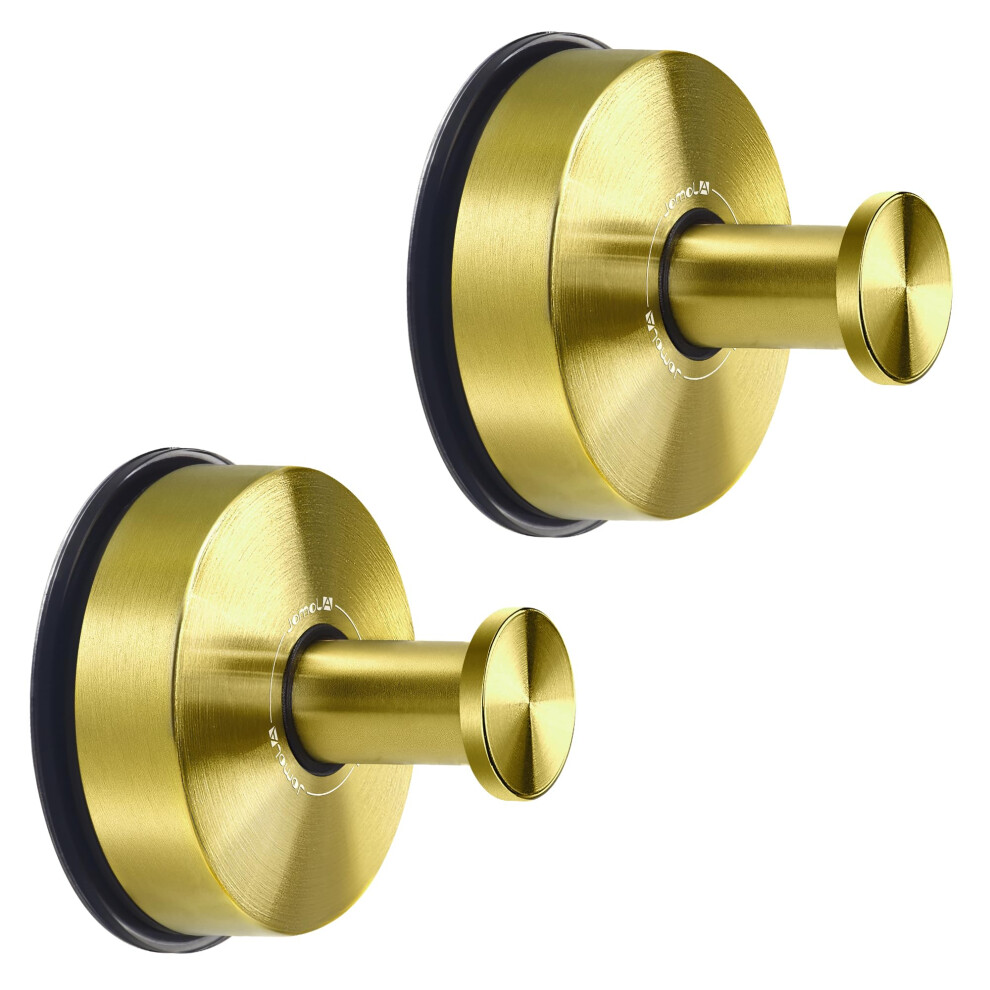 Jomola Suction Cup Towel Hooks For Bathroom Gold Shower Hooks Stainless Steel Suction Tea Towel Holder For Kitchen Sucker Hook For Glass Wall Vacuum 5008849623683