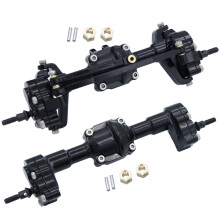 Voor FMS FCX24 Complete Metalen Voor- en Achterportaalas met Uitrusting 1/24 RC Auto-Upgrades Onderdelenaccessoires, Zwart