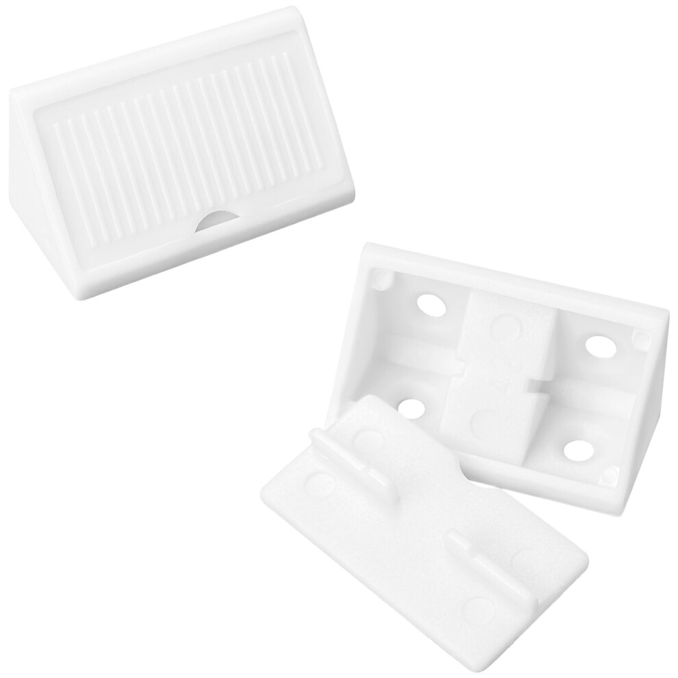 50 Pcs 90 Degree Plastic Corner Braces,Plastic Corner Angle Shelf Brackets For Furniture (White) 32231366